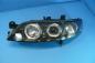 Preview: H1/H1 Headlights with angeleyes BLACK fit for Opel Vectra B 99 - 02