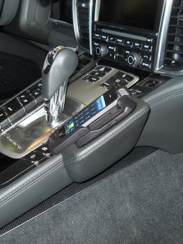 KUDA Handy console fit for Porsche Panamera from 2009 real leather black