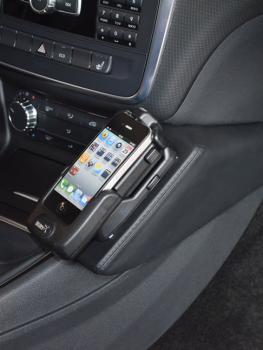 KUDA Phone consoles fit for Mercedes A-Klasse from 09/2012 CLA/GLA from 2013 real leather black