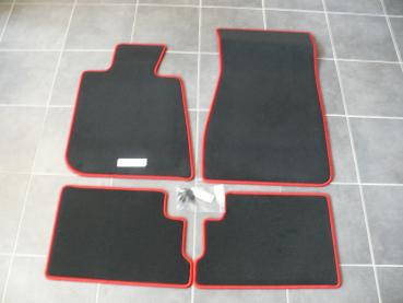 Floor mats 4 pcs. black/red outline fit for BMW 6er E24