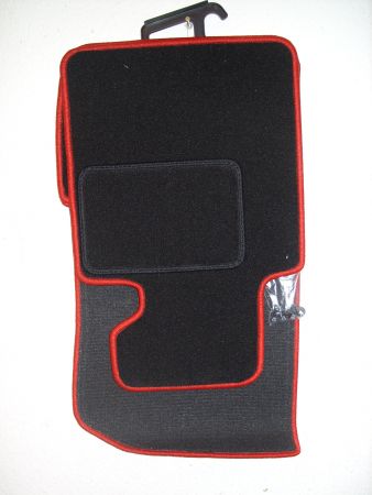 Floor mats 4 pcs. black/red outline fit for BMW 7er E32