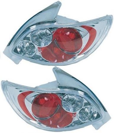 Taillights clear/chrome fit for Peugeot 206CC