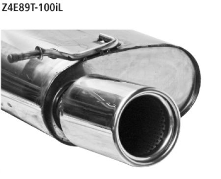 Rear silencer single tailpipe with insert 1 x Ø 100mm left side