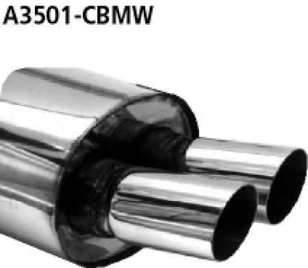 Silencer twin tail pipes 2x76 mm Compact BMW E36