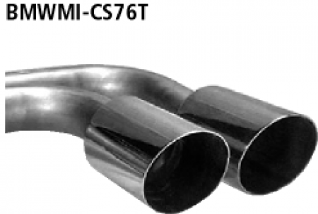 Silencer twin tail pipes 2x76 mm central exit R50 S + Diesel