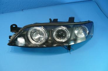 H1/H1 Headlights with angeleyes BLACK fit for Opel Vectra B 99 - 02