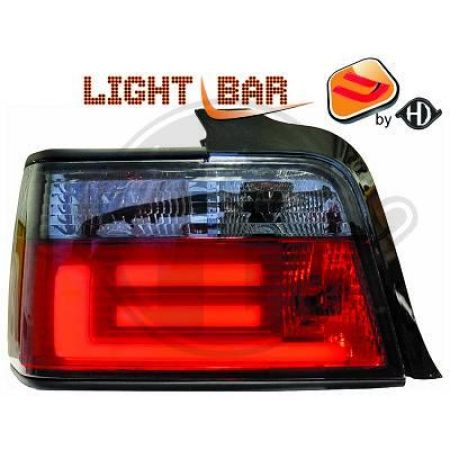 LED Taillights clearglass/red-black LCI look fit for BMW 3er E36 Sedan