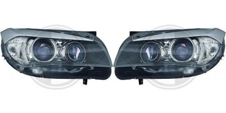 H7 / H7 Designscheinwerfer klarglas/schwarz passend für BMW X1 E84 Bj. 03/09 - 06/15