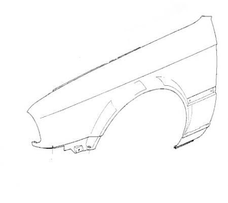 Side panel front left BMW 3er E30 M3 EVO 3 (with holes for Side indicators)