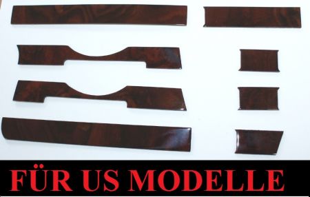 Wood parts from burled wood 7pcs. Mercedes R107/W107 US Models