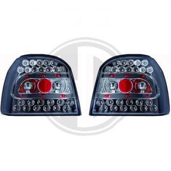 LED Rückleuchten Klarglas SCHWARZ passend für VW Golf 3 Limousine