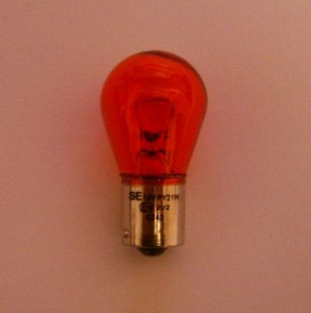 Lamp orange 21W BA15s for white indikators