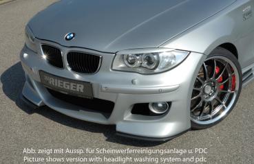 RIEGER Frontspoiler fit for BMW 1er E87 (with recesses for headlight wash-system + without recesses for PDC)
