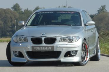 RIEGER Spoilerstoßstange passend für BMW 1er E87 (mit Aussparungen für WischWasch Anlage  + mit Aussparungen für PDC)
