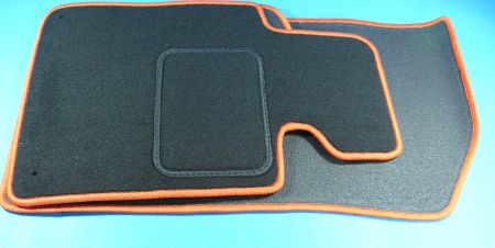 Floor mats 4 pcs. black/orange outline BMW E46 not Convertible