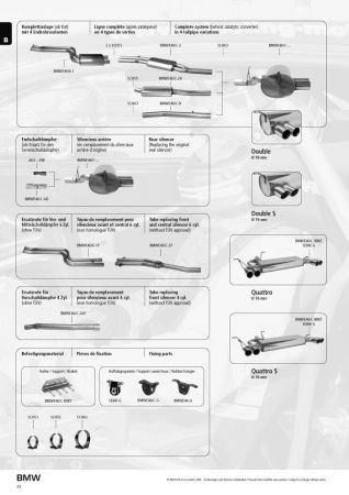 Tube replacing Front silencer BMW E46 320i/325i/330i from 06/00