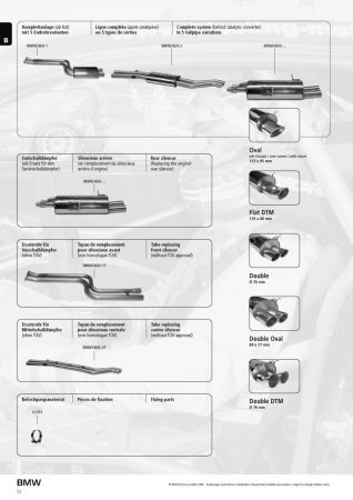 BASTUCK Rear silencer with 2x76mm DTM fit for BMW 3er E46 320i/325i/330i/330d from 06/00