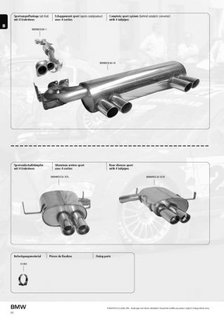 BASTUCK Front silencer 4x76mm fit for BMW 3er E46 M3