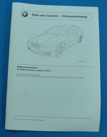 Assembly Instructions Foglights BMW 3er E36 Compact