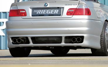 RIEGER Heckschürze im Sport Look passend für BMW 3er E46 Limousine/Coupe/Cabrio MIT PDC