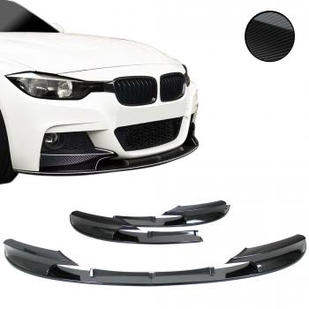 Front Spoilerlip Carbon look 2-pcs fit for BMW 3er F30 / F31 (10/2011 - 2019)
