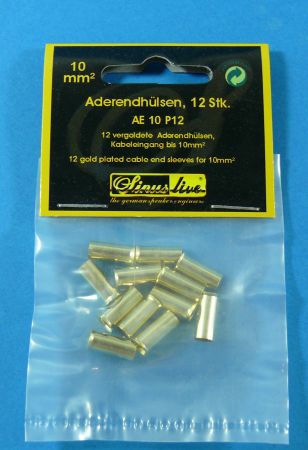 SINUSLIVE 12 gold plated cable end sleeves for 10mm²