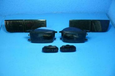 Blinker tiefschwarz + Blenden + Seitenblinker OVAL passend für VW Golf 3 / Vento OHNE Nebelscheinwerfer