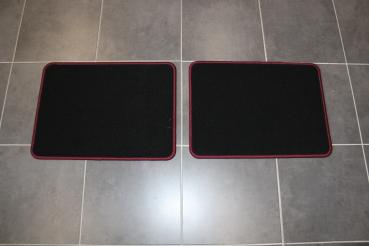 Floor mats 4 pcs. black/darkred outline fit for Mercedes W126 SEC