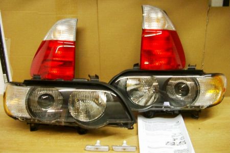 Headlight with Xenon, Side Indicators, Taillights BMW X5 up to 0