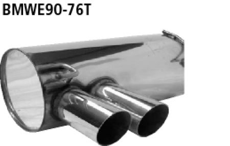 Bastuck Rear silencer 2x76 mm, 20° cut BMW E90/E91/E92/E93