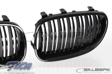 Shadow-Line Niere Doppelspeiche schwarz glänzend passend für BMW 5er E60/E61 Limousine/Touring