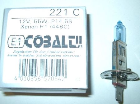 Lamp H1 55W Kobalt/Xenon P14,5S