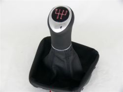 Leather-gear-handle 6 Speed Mercedes W203/W209 red Illuminated