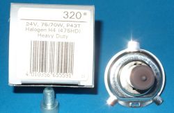 Lamp H4 24V 75/70W Heavy Duty P 43T