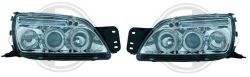 H1/H1 Headlights with angeleyes CHROME fit for Ford Fiesta JA / JB Bj. 99-02