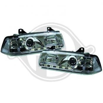 Headlights CHROME with Dragon-Lights fit for BMW 3er E36 BMW E36 Sedan / Touring / Compact