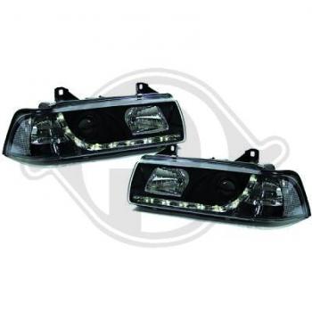 Headlights BLACK with Dragon-Lights fit for BMW 3er E36 BMW E36 Sedan / Touring / Compact