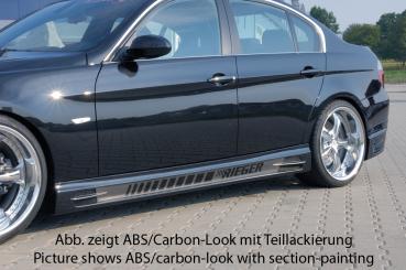 RIEGER Side skirt -left side- carbonlook fit for BMW 3er E90 Sedan / Touring (with recess and 2 openings)