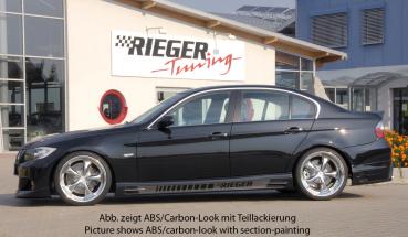 RIEGER Türschweller carbonlook LINKS BMW 3er E90 Limousine / Touring (mit Schacht und 2 Ausschnitten)