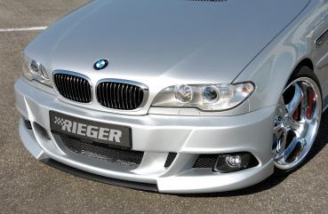 RIEGER Spoilerschwert (Carbon-Look) MITTIG für Spoilerstoßstange 50411/50245 passend für BMW 3er E46 Limousine / Touring / Coupé / Cabrio