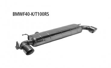 BASTUCK Rear silencer with simple tailpipe 1x Ø 100 mm LH+RH (RACE look), cut obliquely at 30° fit for BMW 1er F40 128ti / M135i xDrive