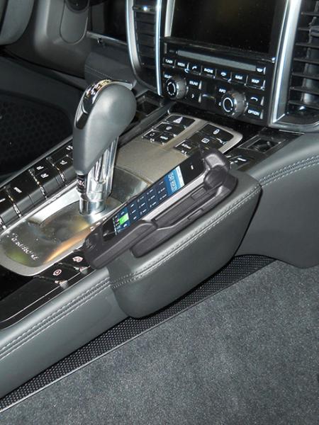 KUDA Handy console fit for Porsche Panamera from 2009 artificial leather black