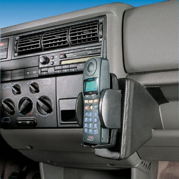 KUDA Telefonkonsole passend für VW T4 Kombi/ Multivan/ California/ Caravelle ab 1993 bis 03/2003 (Nur im Fahrzeug ohne verschließbaren Handschuhfach) Leder schwarz