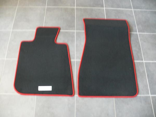 Floor mats 4 pcs. black/red outline fit for BMW 6er E24