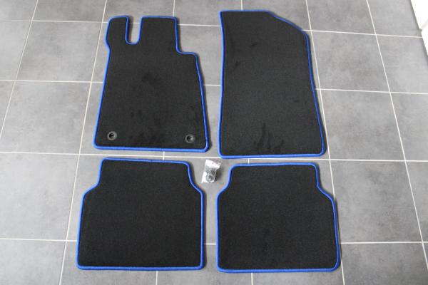 Fussmatten 4 tlg. schwarz/Kettlung königsblau passend für BMW 3er E21