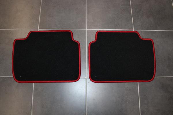 Floor mats 4 pcs. black/red outline fit for BMW 3er E46 not Convertible