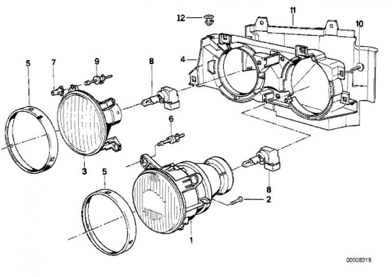 Supporting frame -left side- BMW 3er E30 from 8/87, Convertible from 10/90