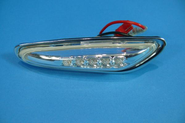 Side indicator LED clear/chrome fit for BMW 3er E46 Bj.01-05 E60 E61 X3 E83