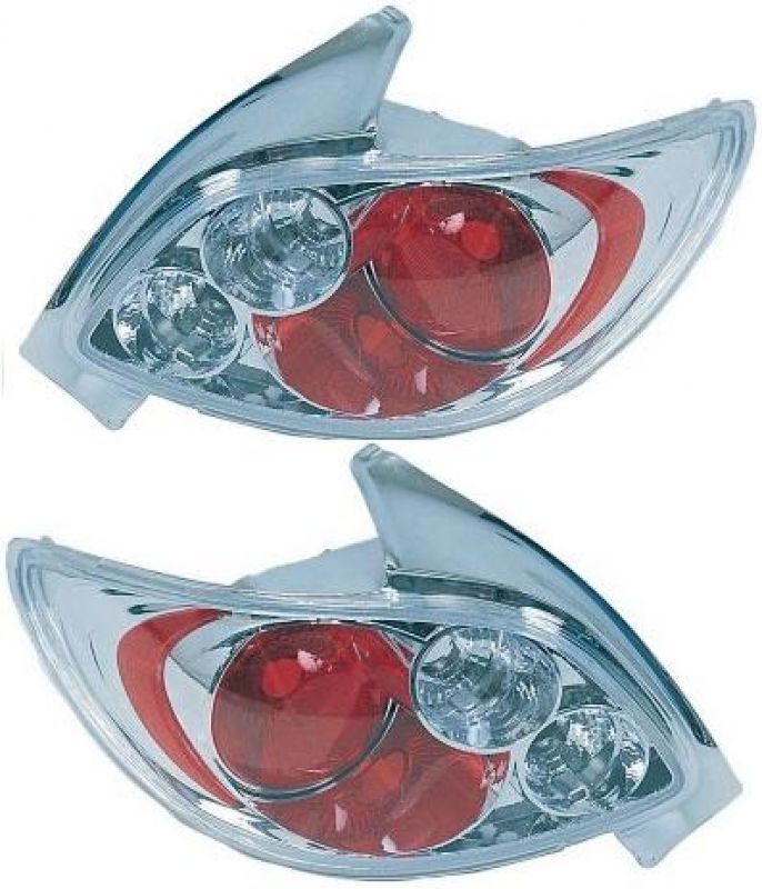 Taillights clear/chrome fit for Peugeot 206CC