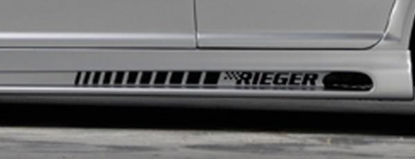 RIEGER Aufkleber "RIEGER" mit Streifen, "groß", silber, für Seitenschweller mit 2 Schächten